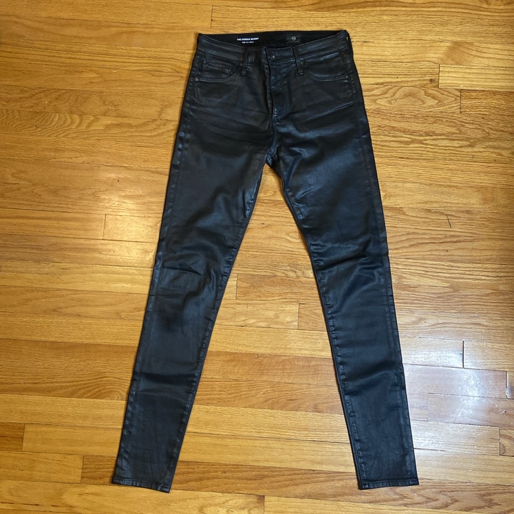 AG Farrah High-Rise Ankle Faux Leather Skinny Pants. Size 27R - Picture 4 of 14
